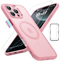 ESR for iPhone 16 Pro Case with MagSafe, Smooth & Slim Silicone Case, Shockproof, Full Screen and Camera Protection, Anti-Scratch, Soft Microfiber Lining, Cloud Series, Pink
