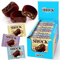 FitnesSHOCK Protein Cookie Schoko-Brownie ohne Zusatz von Zucker, Kekse mit 15% Eiwei, sttigende Ballaststoffe, low carb, weiche Konsistenz 10x50g