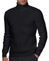 DEMEANOR Mens Turtle Neck Jumper Slim Fit Turtleneck Men Cas