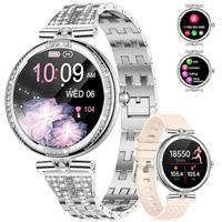 FEELNEVER Women's Smart Watch with Bluetooth Calling, 1.19 Inch Smart Watch with Sleep Monitoring Heart Rate Pedometer Calories 123 Sports Modes, IP68 Waterproof,FV4