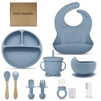 Baby Weaning Set - BPA-Free Silicone Strong Suction, Microwave & Dishwasher Safe Silicone Baby Feeding Set