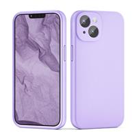 CALOOP Slim-Fit for iPhone 14 Pro Case,Sturdy Shockproof Hard Frame Cover with Anti-Scratch Microfiber Lining,Skin Soft Liquid Silicone,Full Protection for Screen and Camera Lens (Navy Blue)