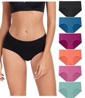 wirarpa Underwear Women Cotton Ladies Knickers Comfortable Pants for Women Full Coverage Briefs 6 Pack
