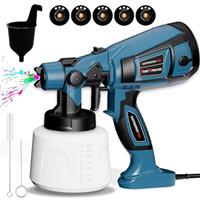 Paint Sprayer, 800W Electric Paint Spray Gun with 1400ML Container, Fence Paint Sprayer with 5 Nozzles and 3 Patterns for Walls and Ceilings, Garden Fence, Cabinet, Furniture