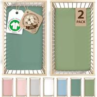 Bunnyjik GOTS Organic 2 x Baby Fitted Sheets - Silky Soft