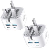 USB C Plug Fast Charge Plug,2 Pack 20W For Apple Watch and iPhone 16/15 Dual Port Type Wall Charger Adapter UK Charging for iPhone15/14/14 Pro/14 Pro Max/13/13 Pro/13 Max/12/12 Max/11 Pro/iPad