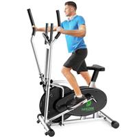 Cross Trainer, 2 in 1 Elliptical Cross Trainers with LCD Monitor, Upgraded Adjustable Resistance, Max Weight 265LBS, Exercise Machine Cross Trainer for Home Gym