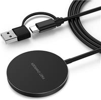 Magnetic Wireless Charger Pad Compatible with Mag Safe Charger/iPhone 16 15 14 13 12 (Pro/Max/Plus/Mini),Mag Safe Case,AirPod4/3/2/Pro, with Dual Charging Ports Cable