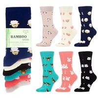 WeciBor Women's Bamboo Breathable Soft Seamless Crew Socks 6 Pack