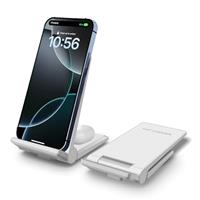 Wireless Charger, 2 in 1 Wireless Charging Stand Dock 20W Fast Charging Compatible with iPhone 16 15 Pro 14 13 12 11 Pro Max XS,AirPods,for Samsung Galaxy S24/S23/S22/S21/S20,Note20/10,Galaxy Buds