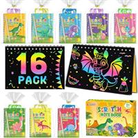LIKYMO Party Bag Fillers for Kids - Scratch Art Party Bag Fillers, Arts and Crafts Rainbow Scratch Notebooks Gifts age 4-9 Birthday Classroom Gifts for Boys Girls