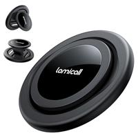 Lamicall Magnetic Finger Grip for MagSafe - [Softer Leather Strap] 360 Rotation PopGrip, Detachable Phone Ring Holder, Expanding Loop Stand for iPhone 16 15 14 13 Series, Other Use Metal Ring - Black