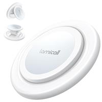 Lamicall Magnetic Finger Grip for MagSafe - [Softer Leather Strap] 360 Rotation Grip, Detachable Phone Ring Holder, Expanding Loop Stand for iPhone 16 15 14 13 Series, Other Use Metal Ring - White