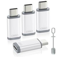 MoKo Lightning Female to USB C Male Adapter, Type C Charger Connector for iPhone 15 Pro Max Plus, iPad, iPhone to USB C Adapter Support Charging/Data Transfer, NOT for Audio/OTG