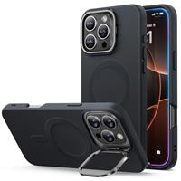 ESR for iPhone 15 Case, MagSafe Silicone Case with Stand, Military-Grade Protection, Built-In Camera Stash Stand, Magnetic Phone Case for iPhone 15 Pro Max, Cloud Series, Black