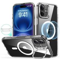 ESR for iPhone 15 Case, MagSafe Silicone Case with Stand, Military-Grade Protection, Built-In Camera Stash Stand, Magnetic Phone Case for iPhone 15 Pro Max, Cloud Series, Black