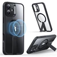 ESR for iPhone 15 Plus Case, Metal Kickstand Case, 3 Stand Modes, Military-Grade Drop Protection, Supports Wireless Charging, Slim Back Cover with Patented Kickstand, Boost Series, Black