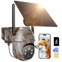 usogood 4G LTE Cellular Trail Camera Solar Powered with 32GB Memory and Unlimited Traffic Package SIM Card, Pan-Tilt 355 View and 2K HD Wildlife Camera with Night Vision Motion Activated Waterproof