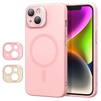 ESR for iPhone 14 Case/iPhone 13 Case, Magnetic Clear Case Compatible with MagSafe, Shockproof Military-Grade Protection, Classic Hybrid Magnetic Case for iPhone 14/13 6.1 inch, Clear Pink