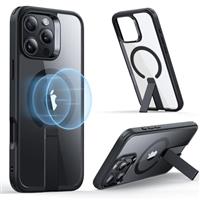 ESR for iPhone 15 Plus Case, Metal Kickstand Case, 3 Stand Modes, Military-Grade Drop Protection, Supports Wireless Charging, Slim Back Cover with Patented Kickstand, Boost Series, Black