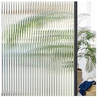 Lifetree Reeded Glass Window Film Privacy: 3D Decorative Vinyl Window Privacy Film Static Cling UV Blocking for Glass Windows Door