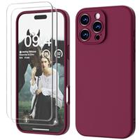 GOODVISH 3 IN 1 for iPhone 15/15 Pro/15 Pro Max/16/16 Pro/16 Pro Max/16e Case, Upgraded Camera Protection, 2X HD Screen Protector, Liquid Silicone Anti-Scratch Shockproof Anti-Fingerprint Phone Case