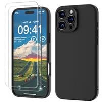 GOODVISH 3 IN 1 for iPhone 15/15 Pro/15 Pro Max/16/16 Pro/16 Pro Max/16e Case, Upgraded Camera Protection, 2X HD Screen Protector, Liquid Silicone Anti-Scratch Shockproof Anti-Fingerprint Phone Case