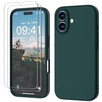 GOODVISH 3 IN 1 for iPhone 15/15 Pro/15 Pro Max/16/16 Pro/16 Pro Max/16e Case, Upgraded Camera Protection, 2X HD Screen Protector, Liquid Silicone Anti-Scratch Shockproof Anti-Fingerprint Phone Case