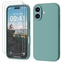 GOODVISH 3 IN 1 for iPhone 15/15 Pro/15 Pro Max/16/16 Pro/16 Pro Max/16e Case, Upgraded Camera Protection, 2X HD Screen Protector, Liquid Silicone Anti-Scratch Shockproof Anti-Fingerprint Phone Case