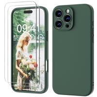 GOODVISH 3 IN 1 for iPhone 15/15 Pro/15 Pro Max/16/16 Pro/16 Pro Max/16e Case, Upgraded Camera Protection, 2X HD Screen Protector, Liquid Silicone Anti-Scratch Shockproof Anti-Fingerprint Phone Case