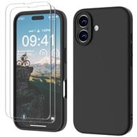 GOODVISH 3 IN 1 for iPhone 15/15 Pro/15 Pro Max/16/16 Pro/16 Pro Max/16e Case, Upgraded Camera Protection, 2X HD Screen Protector, Liquid Silicone Anti-Scratch Shockproof Anti-Fingerprint Phone Case