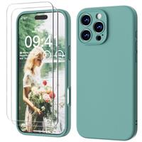 GOODVISH 3 IN 1 for iPhone 15/15 Pro/15 Pro Max/16/16 Pro/16 Pro Max/16e Case, Upgraded Camera Protection, 2X HD Screen Protector, Liquid Silicone Anti-Scratch Shockproof Anti-Fingerprint Phone Case
