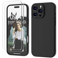 GOODVISH 3 IN 1 for iPhone 15/15 Pro/15 Pro Max/16/16 Pro/16 Pro Max/16e Case, Upgraded Camera Protection, 2X HD Screen Protector, Liquid Silicone Anti-Scratch Shockproof Anti-Fingerprint Phone Case