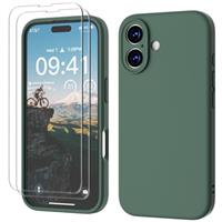 GOODVISH 3 IN 1 for iPhone 15/15 Pro/15 Pro Max/16/16 Pro/16 Pro Max/16e Case, Upgraded Camera Protection, 2X HD Screen Protector, Liquid Silicone Anti-Scratch Shockproof Anti-Fingerprint Phone Case
