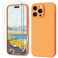 GOODVISH 3 IN 1 for iPhone 15/15 Pro/15 Pro Max/16/16 Pro/16 Pro Max/16e Case, Upgraded Camera Protection, 2X HD Screen Protector, Liquid Silicone Anti-Scratch Shockproof Anti-Fingerprint Phone Case