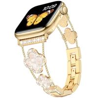 Tasikar Bling Diamond Women Straps Compatible with Apple Watch Band 49mm 46mm 45mm 44mm 42mm 41mm 40mm 38mm Ultra SE Series 10 9 8 7 6 5 4 3 2 1 Lucky Clover Dressy Replacement Bracelet