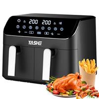 9L Dual Air Fryer with 2 Independent 4.5L Drawers, 8-in-1 Presets, Smart Sync Finish, 3D Rapid Air Circulation, Digital Touch Screen, Adjustable Temp & Time, Dishwasher Safe, Oil-Free Healthy Cooking