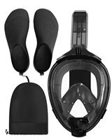G2RISE Full Face Snorkel Mask Adult, Anti-Leak Anti-Fog, Snorkeling Set with Water Shoes for Men and Women