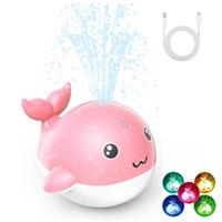 PHNIXGAM Upgraded Rechargeable Baby Bath Toy with Easy Charging, LED Light Up Whale Bath Toy Sprinkler Bathtub Pool Water Fountain Toy for Infant Toddlers Kids