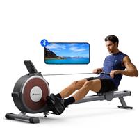 MERACH Rowing Machine for Home Gym, Magnetic Rower with 16 Levels of Quiet Resistance, Dual Slide Rails, 158 kg Weight Capacity, App Compatible