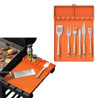 BBQ Grill Tools, Heat - Resistant Silicone Grill Tool Mat -