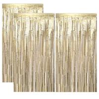 AIBAOBAO 2 Pack Fringe Curtain Tinsel Backdrop, Black 3ft x