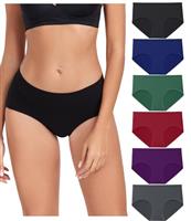 wirarpa Underwear Women Cotton Ladies Knickers Comfortable Pants for Women Full Coverage Briefs 6 Pack