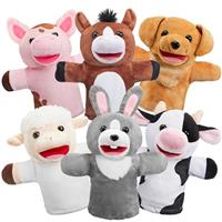 JOYIN Animal Friends Deluxe Kids Hand Puppets with Working Mouth (Pack of 6) for Imaginative Play, Show Theater, Easter/Birthday Party Supplies