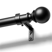 DEFYNEE Curtain Poles with Round Finials, Extendable Curtain Poles for Eyelet Curtains 25mm Diameter with Bracket for Bedroom, Dining Room, Living Room or Kitchen