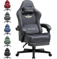 GTPLAYER Fabric Gaming Chair, Ergonomic Computer Chair with Footrest and Lumbar Support Height Adjustable Home Office with 360-Swivel Seat and Headrest