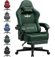 GTPLAYER Fabric Gaming Chair, Ergonomic Computer Chair with Footrest and Lumbar Support Height Adjustable Home Office with 360-Swivel Seat and Headrest