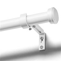DEFYNEE Curtain Poles for Windows, 25mm Diameter Curtain Rod Set Heavy Duty Cafe Drapery Poles with Bracket and Simple End Caps for Bedroom, Living room