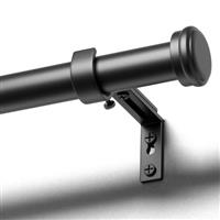 DEFYNEE Curtain Poles for Windows, 25mm Diameter Curtain Rod Set Heavy Duty Cafe Drapery Poles with Bracket and Simple End Caps for Bedroom, Living room