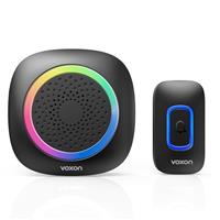 VOXON Wireless Battery Doorbell, Battery Operated Door Bell, Waterproof Doorbell with 400m Wireless Range, Portable Doorbell, 60 Chimes, 5 Volume Levels & Name Plate, Indicator